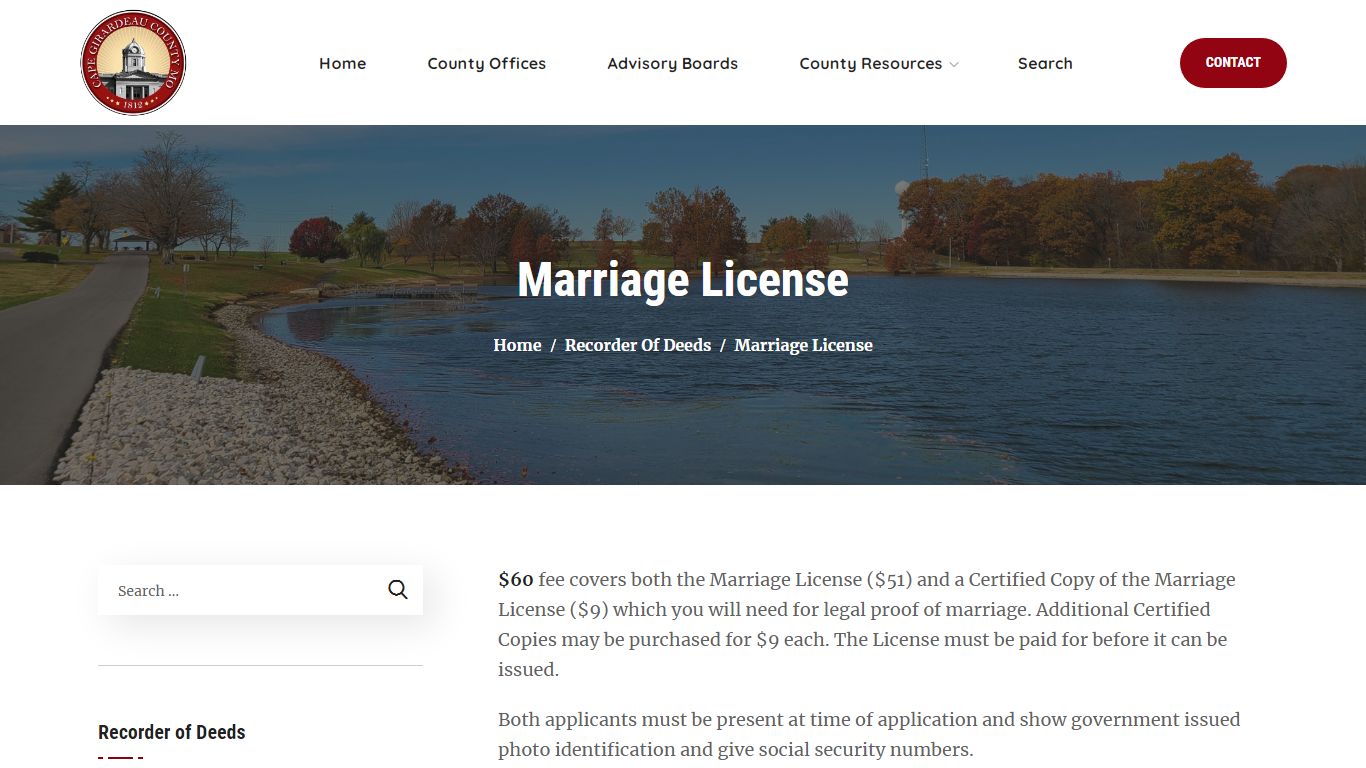 Marriage License - Cape Girardeau County